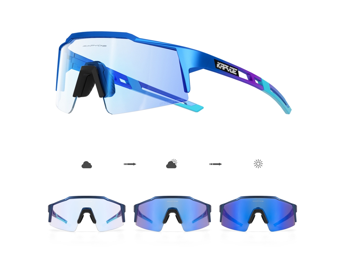 Óculos De Ciclismo Com Revestimento Fotocromático Vermelho-azul Para Esportes E Corrida Com Proteção Uv.
