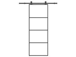 Vidaxl Porta Deslizante C/ Conj. Ferragens 76x205cm Vidro Esg/alumínio