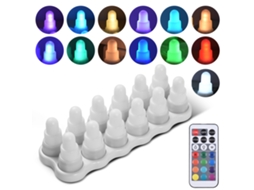Velas Led 13 Cores 7 Brilhos 4 Modos com Controle Remoto Recarregáveis para Decoração com MARCA