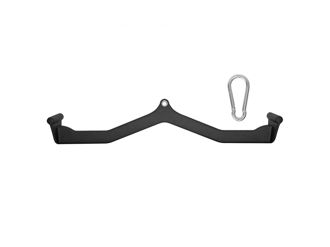 Barra De Aço Reforçada Para Lat Pulldown E Tríceps Com Cabo E Revestimento Antiderrapante Tekmaquinas