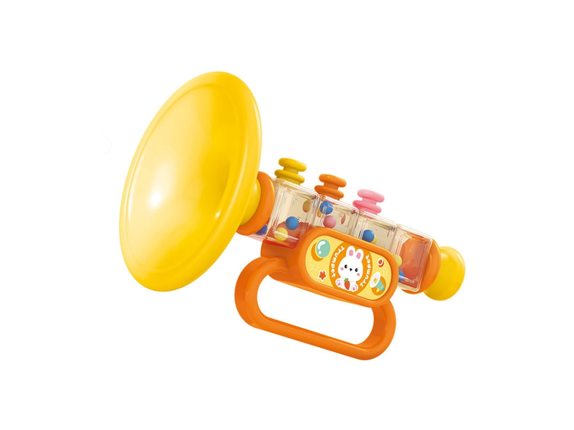 Primerox trompete Brinquedo Infantil Cute Cartoon Cores Vibrantes Multifuncional para Educação Precoce Amarelo