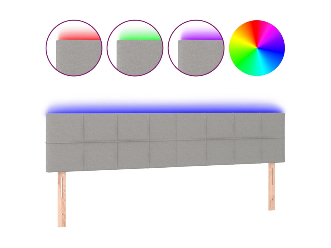 Led Headboard, Led Headboards Vidaxl Cinzeto Tecido (160 X 5 X 78/88 Cm)