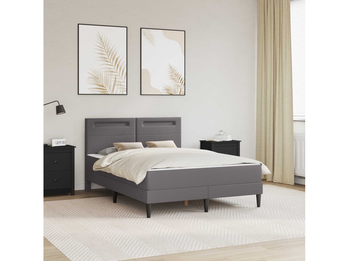 Vidaxl Estrutura da Cama Cinzento 120 X 200 Cm Couro Sintético