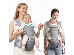 Mochila Porta-bebés Ergonómica De 0 A 48 Meses Com Posição Fisiológica Em M E Assento Capacidade De Carga De 25 Kg Cinza