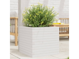 Vidaxl Vaso/floreira De Jardim 50x50x45,5 Cm Pinho Maciço Branco