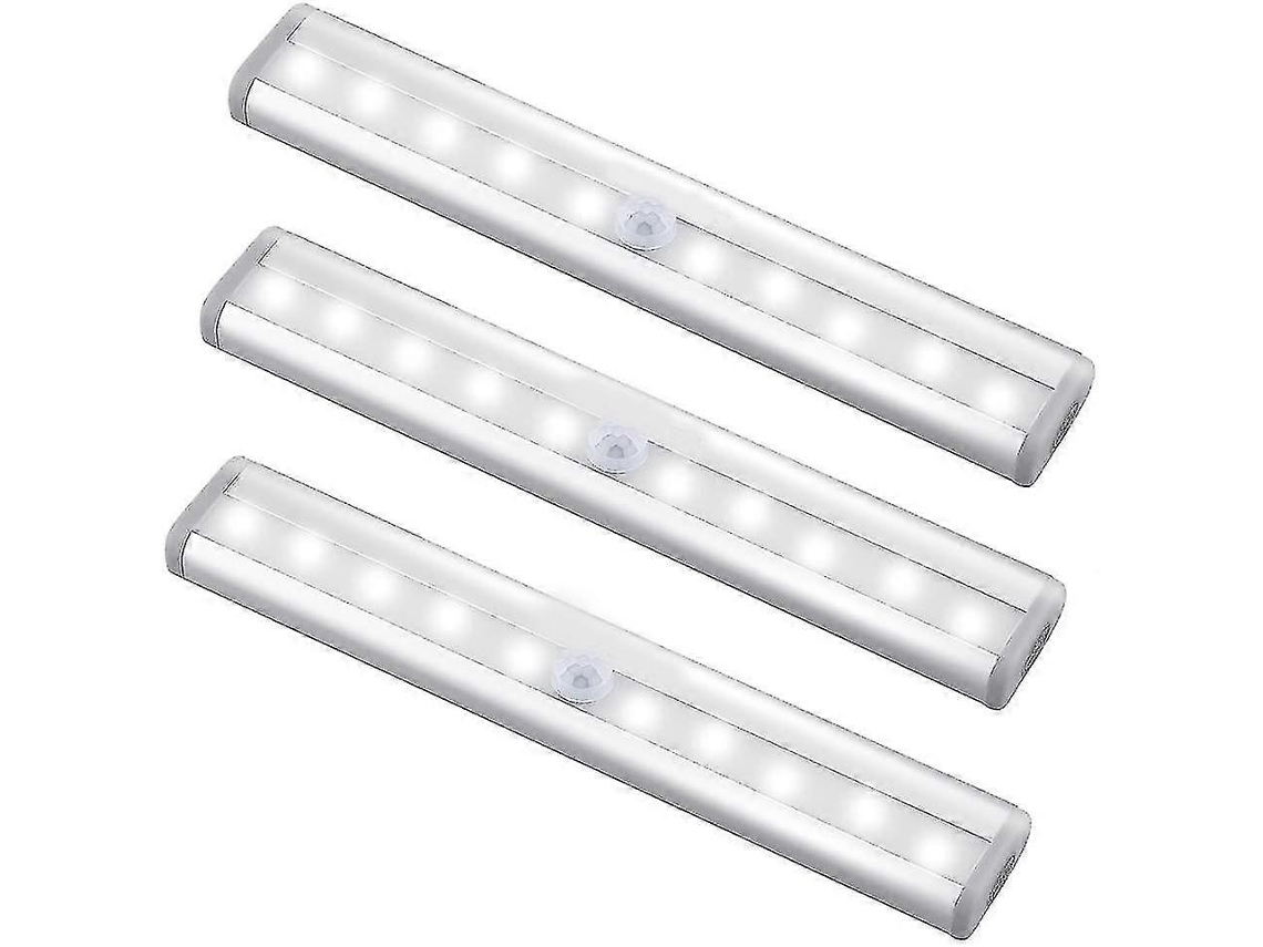 Omni barras de Luz com Sensor de Movimento Sem Fio, 3 Pacotes 10 Leds Recarregáveis para Armários