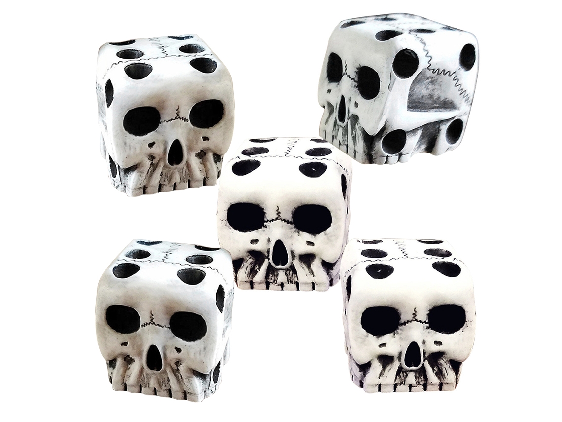 Dados Halloween Esqueleto Branco LAXISCREED
