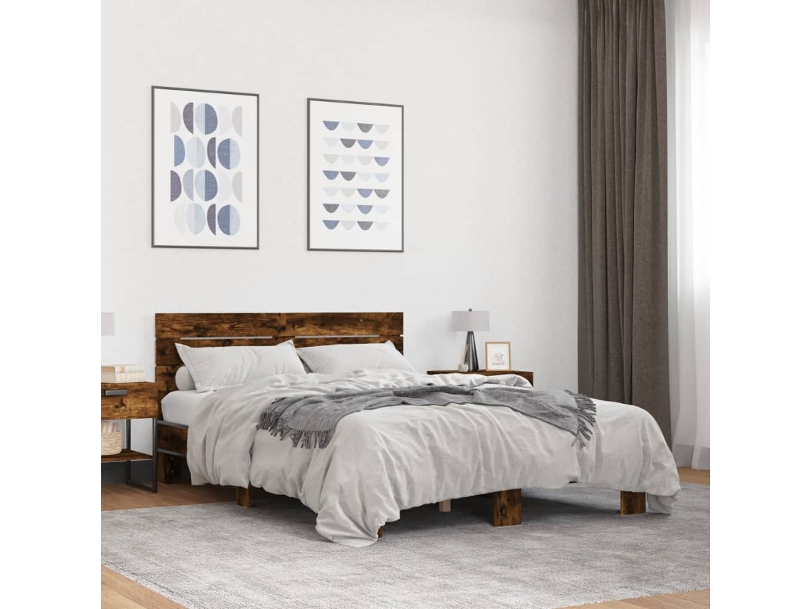 Estrutura Cama 120x190 Cm Derivados De Madeira/metal