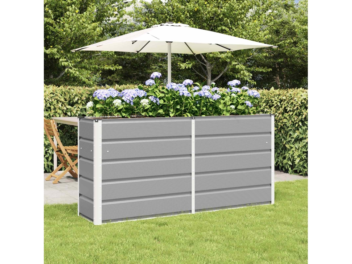 Vidaxl Floreira Cinzento-claro 160 X 40 X 75 Cm Aço