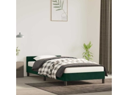 Vidaxl Estrutura De Cama Sem Colchão 100x200 Cm Veludo Verde-escuro