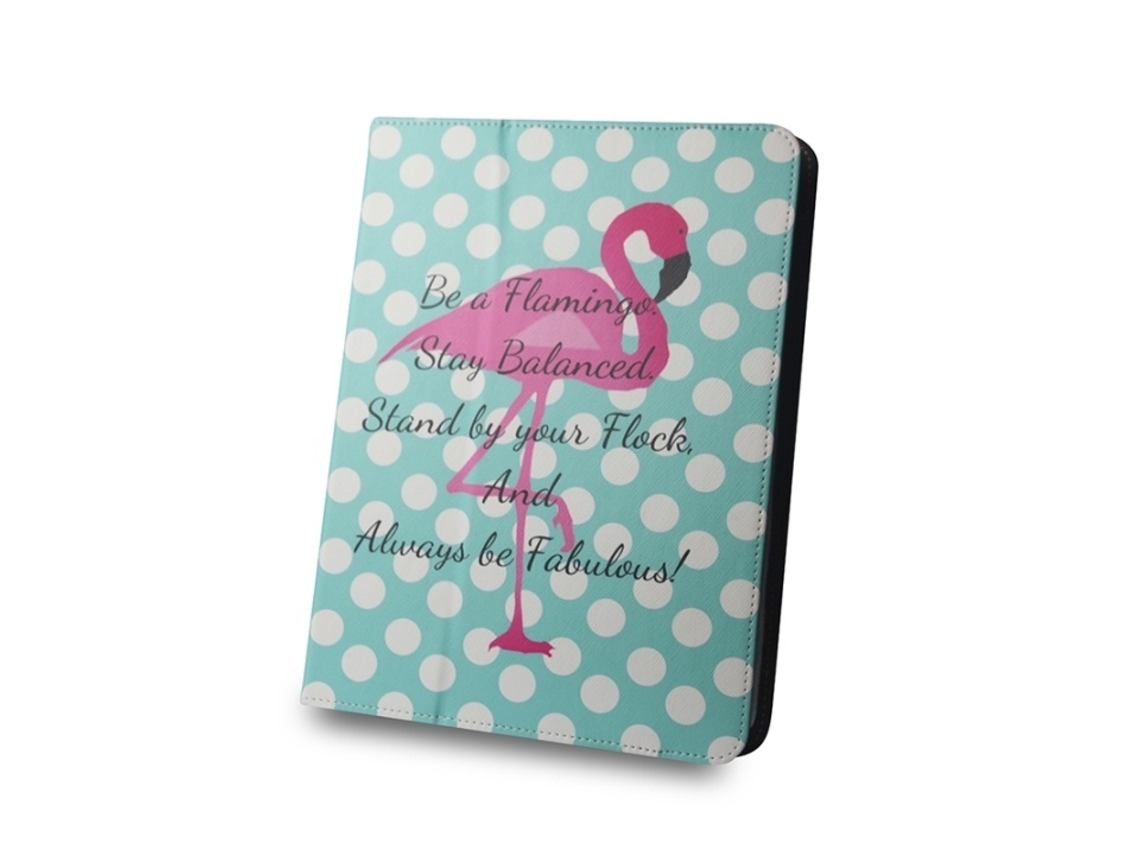 Capa Universal Com Estampa De Bolinhas De Flamingo Para Tablets De 9 A 10"