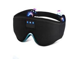 Máscara dormir 3D máscara olhos música sem fio Bluetooth com protetores laterais alto-falantes estéreo ultrafinos Preto JIAPEI