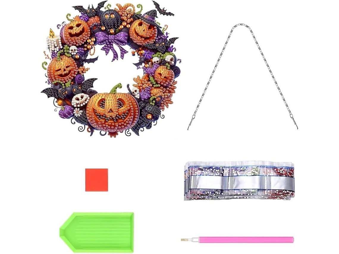 Coroa De Halloween Com Strass E Pintura Acrílica 2d (faça Você Mesmo) |