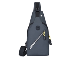 Bolsa de Peito Masculina À Prova D'Água Moda Casual Bolsa de Ombro Masculina Bolsa Transversal de Tecido Oxford Mochila Cruzada Cinza