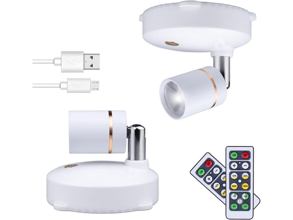Luminária De Embutir Led Recarregável Via Usb Com Controle Remoto E Sensor Toque, Dimerizável, Para Ambientes Internos