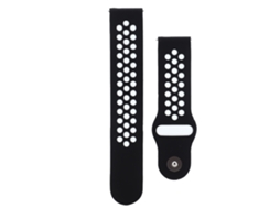 Pulseira de Relógio de Silicone para Samsung Galaxy Active 22mm Preto Branco