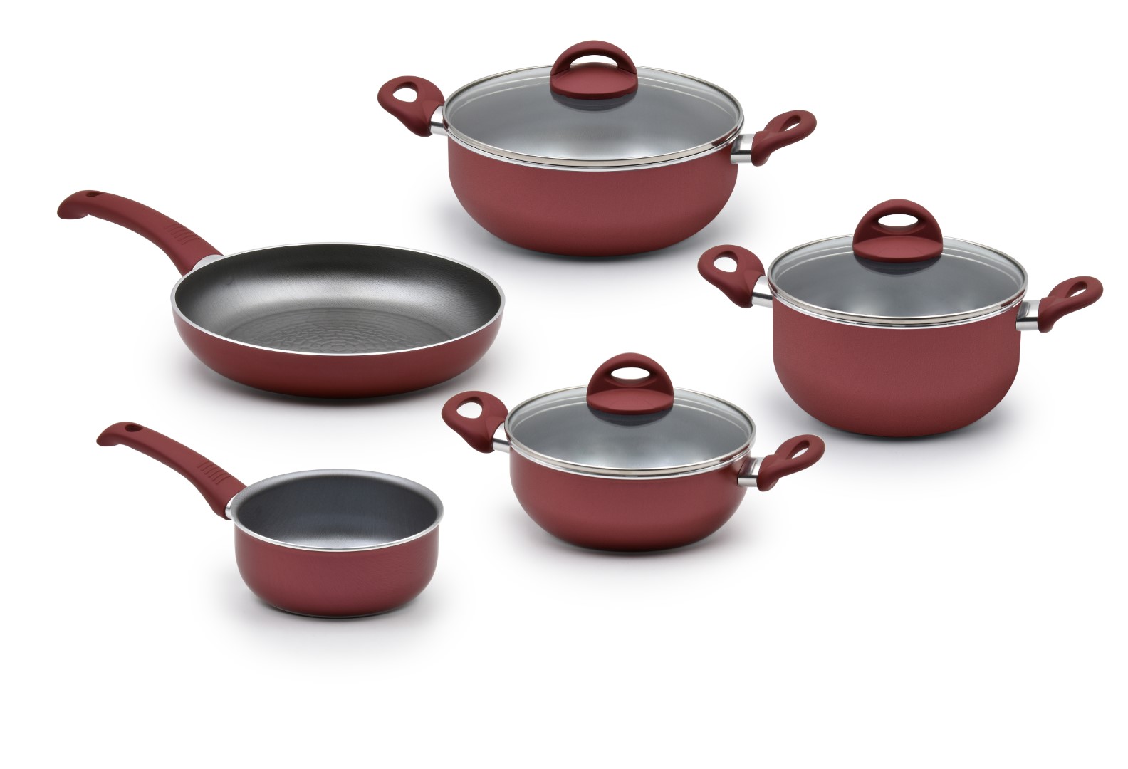 Trem de Cozinha CELAR Soft 5 Peças (Anti-Aderente e Apto para Indução - Sem Pfoa - Bordeaux)