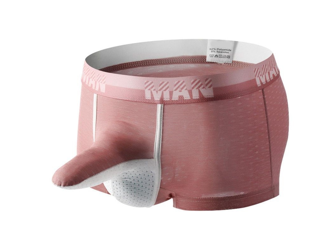 Boxers Para Homens Fianao Longjiang Com Design De Nariz De Elefante Convexo U Sexy Confortável Para Dormitório Rojo Claro L