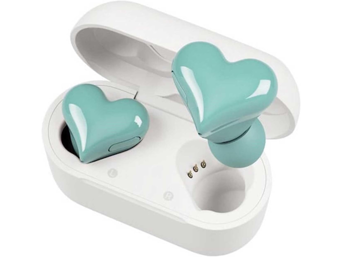 Auriculares Forma Coração, Cancelamento Ruído, Som Hifi, Bateria Longa, Compatibilidade Ampla JIAPEI