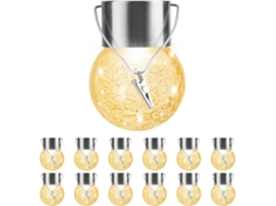 Conjunto de 2 lanternas solares, luzes de metal, luz branca quente AQUAFORGE