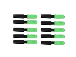 Conjunto De 10 Conectores Rápidos Integrados Ftth Sc/apc Para Fibra Óptica, Em Plástico Verde. Aquaforge