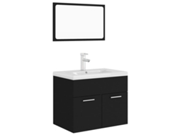 Bathroom Furniture Set, Bathroom Furniture Sets Vidaxl Preto Madeira Processada (60 X 38.5 X 46 Cm)