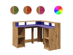 Desk, Desks Vidaxl Marrom Madeira Processada (130 X 130 X 91 Cm)