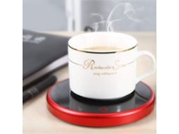 Aquecedor de xícaras elétrico de mesa, suporte para xícaras de chá, café e leite, para casa e escritório, vermelho.