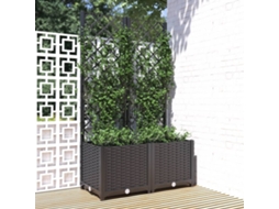 Vidaxl Vaso De Jardim Com Treliça Preto 80x40x136 Cm Pp