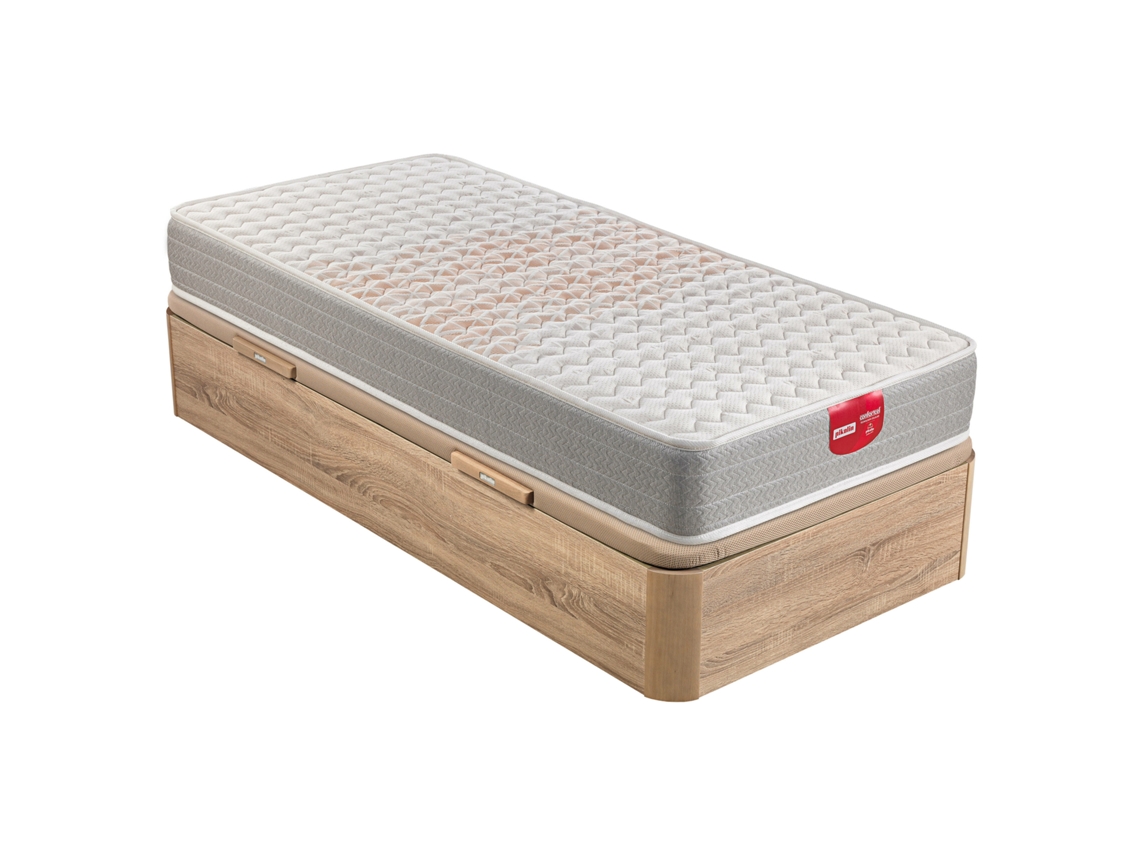 Pack PIKOLIN Sommier Natural + Colchão Espuma Apple + 2 Almofadas Grátis (90 x 190 - 49 Cm de Altura)