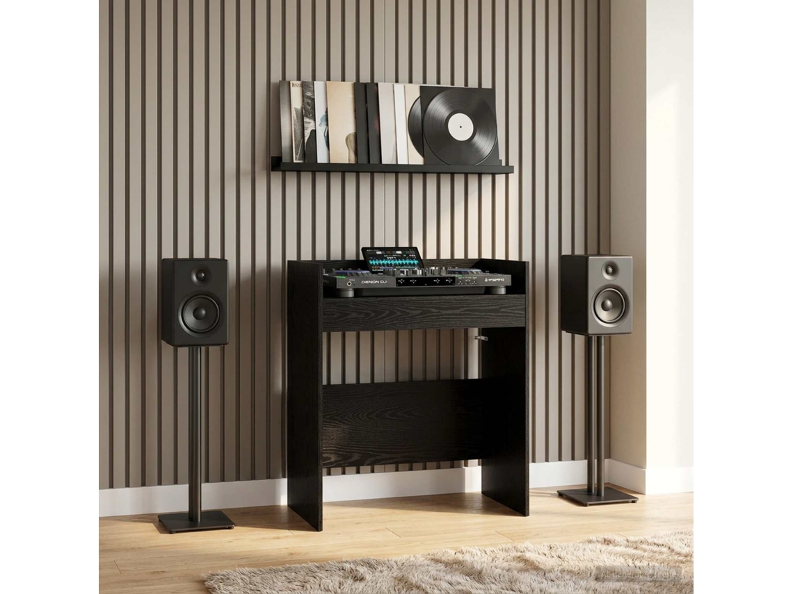 Vidaxl Mesa De Dj Carvalho Preto 102 X 45 X 102 Cm