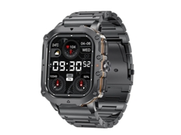 Smartwatch com tela AMOLED de 1,952 polegadas, Bluetooth, chamadas, monitoramento de frequência cardíaca e oxigênio no sangue, preto. Bestvite