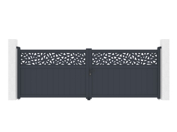 Portão Giratório 4m Dolomite Ruivo H.140cm Alumínio Cinza CASANOOV