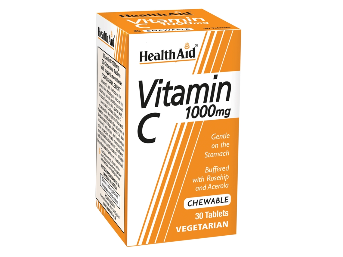 Health Aid Vitamin C 1000mg Chewable Orange Flavour 30's