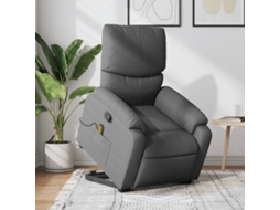 Vidaxl Poltrona Elevatória De Massagens Tecido Cinzento-escuro
