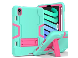 Capa Para Ipad Mini 7 / Ipad Mini 6, Com Uma Capa Traseira Resistente Verde/rosa Hexinyigjly