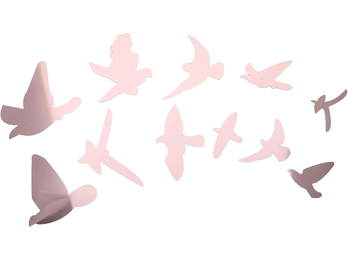 Osaladi 11pcs Adesivos Muraux Oiseaux Volants En Acrylique Effet Miroir Para Decoração Élégante Chambre Et Salon Ambiance Sophistiquée