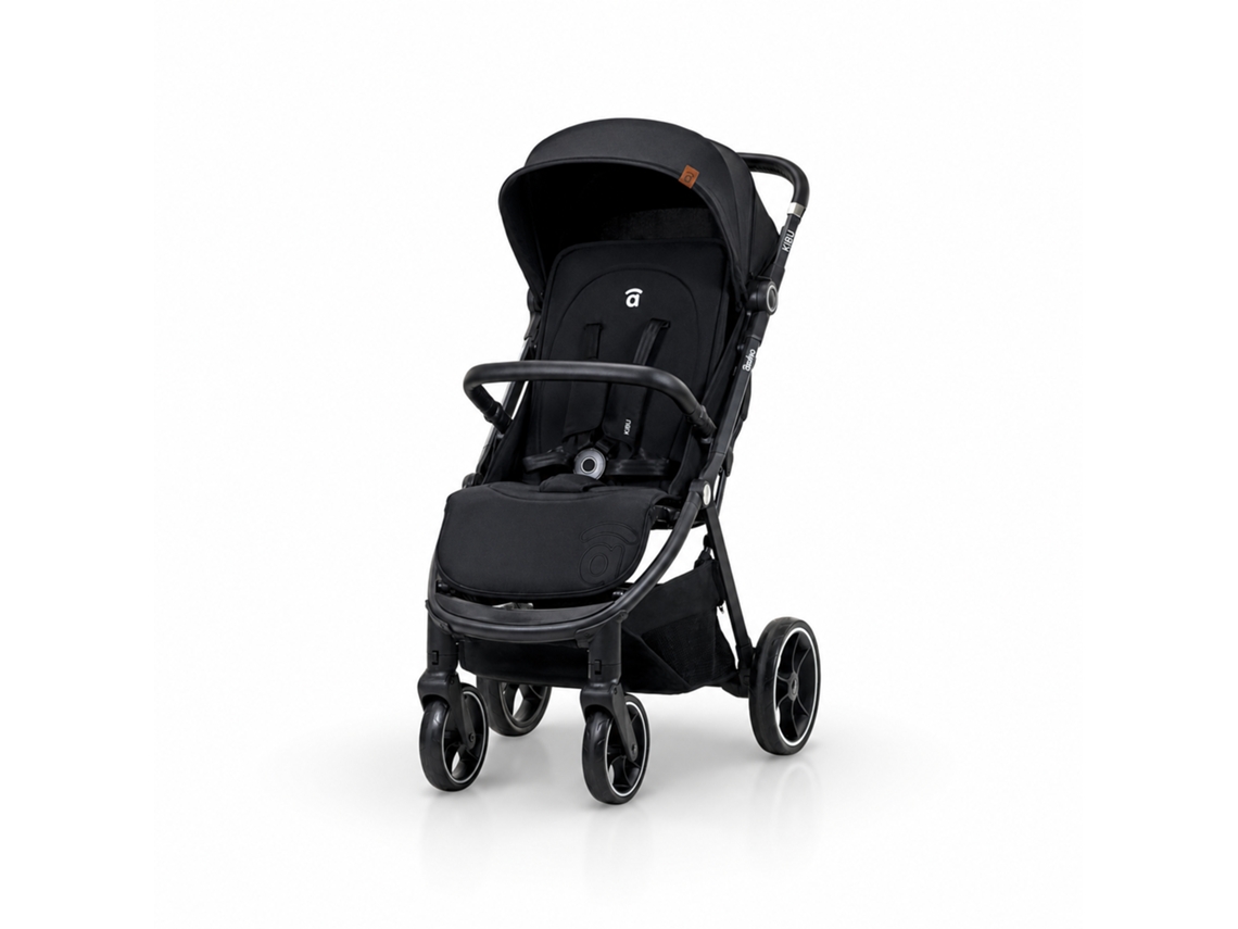 Carrinho De Bebé Ultra-leve Asalvo Kibu - Capota Com Janela, Travão Traseiro, Dobrável, Até 24 Kg - Preto