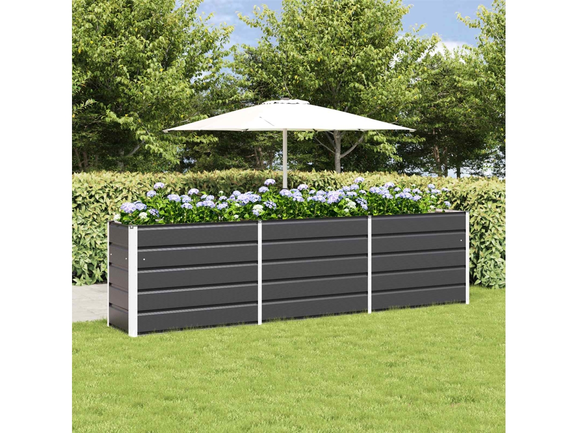 Vidaxl Floreira Antracite 290 X 50 X 75 Cm Aço Galvanizado