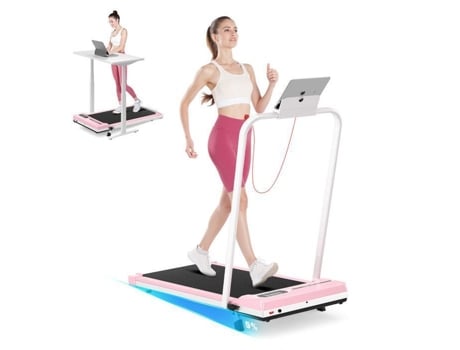 Treadmill Inclinado 5 Dobrável, 1 8 Km/h, 2.5 Hp, Design Com Absorção De Choque, Com Controle Remoto, Rosa Bigzzia