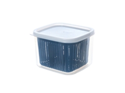 Recipiente De Armazenamento Geladeira Azul, Caixa Drenagem Vegetais, Organizador Alimentos Cozinha Com Tampa