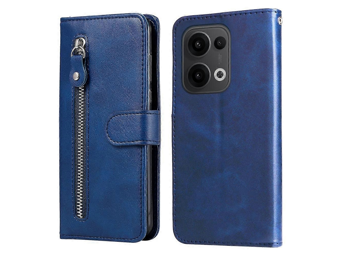 Capa De Celular De Couro Com Zíper E Textura De Bezerro Da Moda