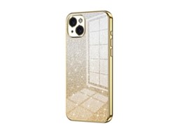 Capa Para Iphone 15 Plus - Glitter Degradê - Acabamento Eletroplaqueado