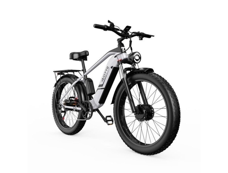 Bicicleta Elétrica Duotts F26, Motor Duplo 2 X 750 W, Bateria 48 V 20 Ah, Pneus 26 X 4,0 Polegadas, Freios Hidráulicos, Prata