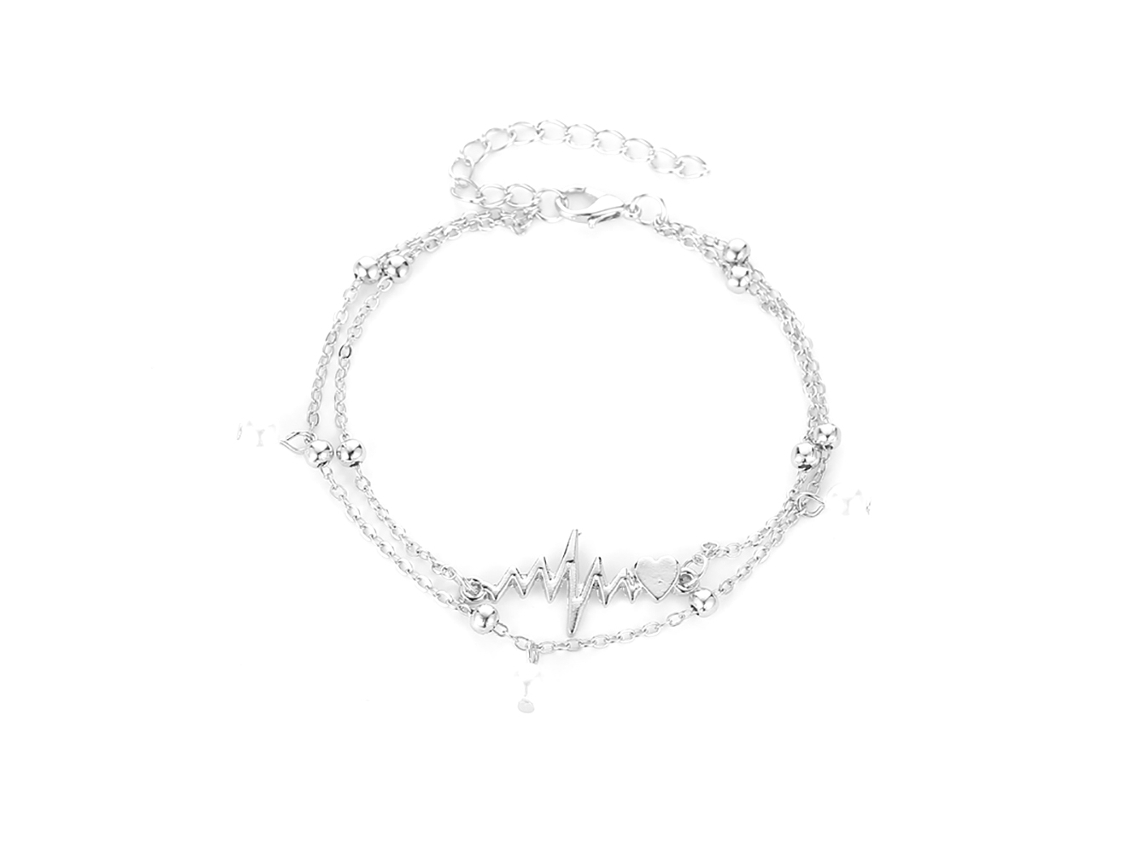 Pulseira De Tornozelo Padrão Eletrocardiograma Conjunto De Liga