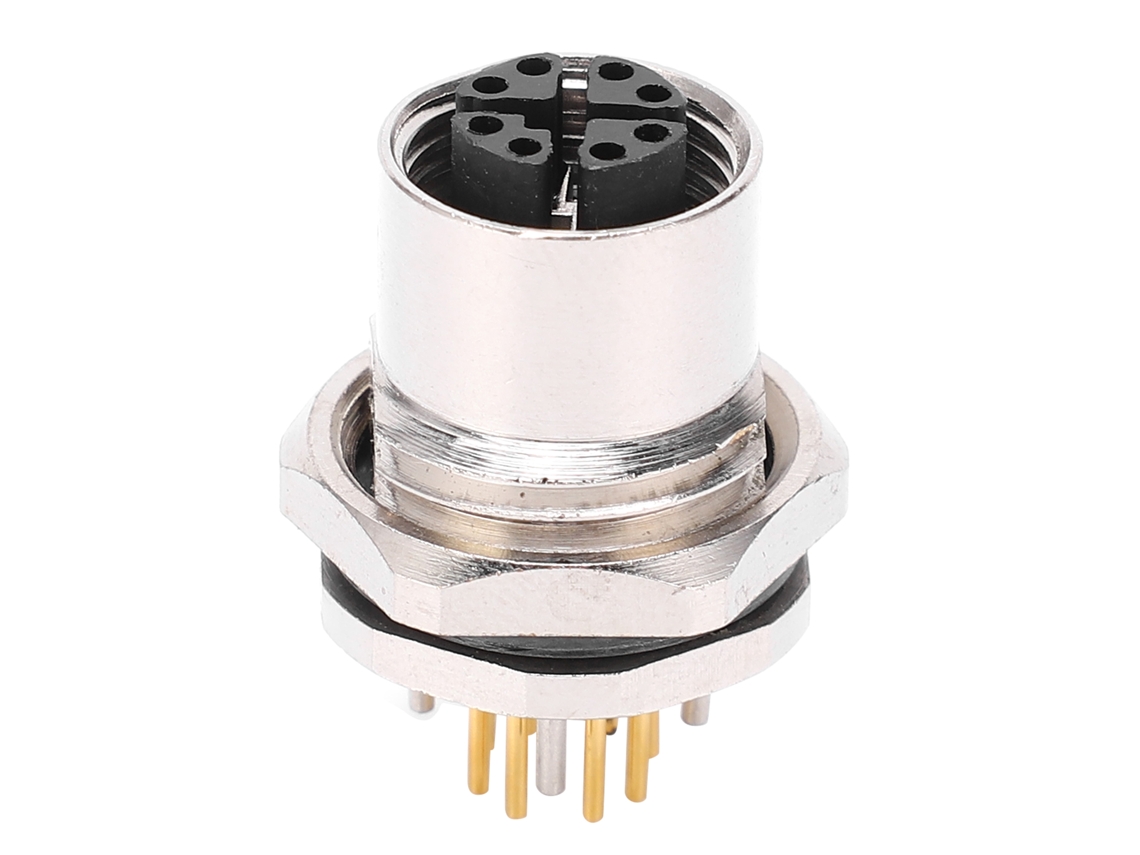 Laxiscreed Conector M12 Ip67 Impermeável Para Pcb Com Entrada Traseira, Soldado X-type De 8 Pinos