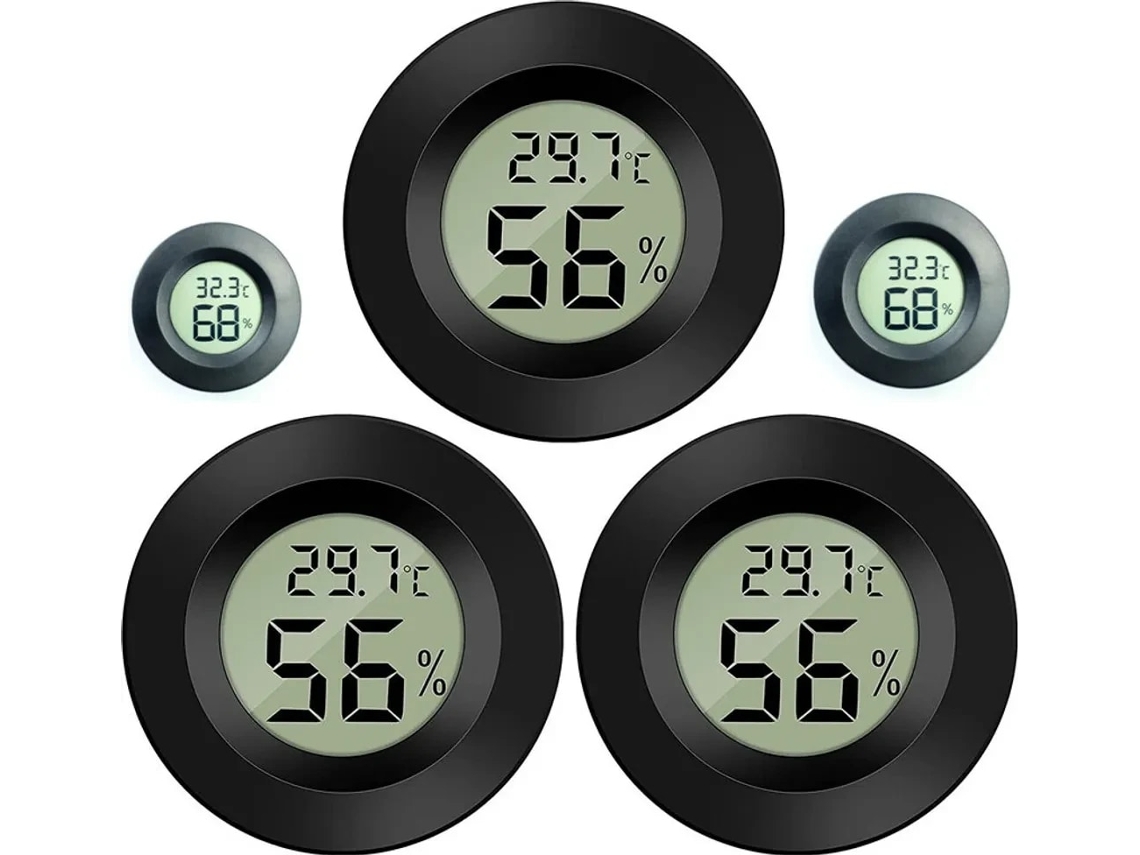 Conjunto De 5 Mini Termômetros E Higrômetros Para Medição De Temperatura E Umidade