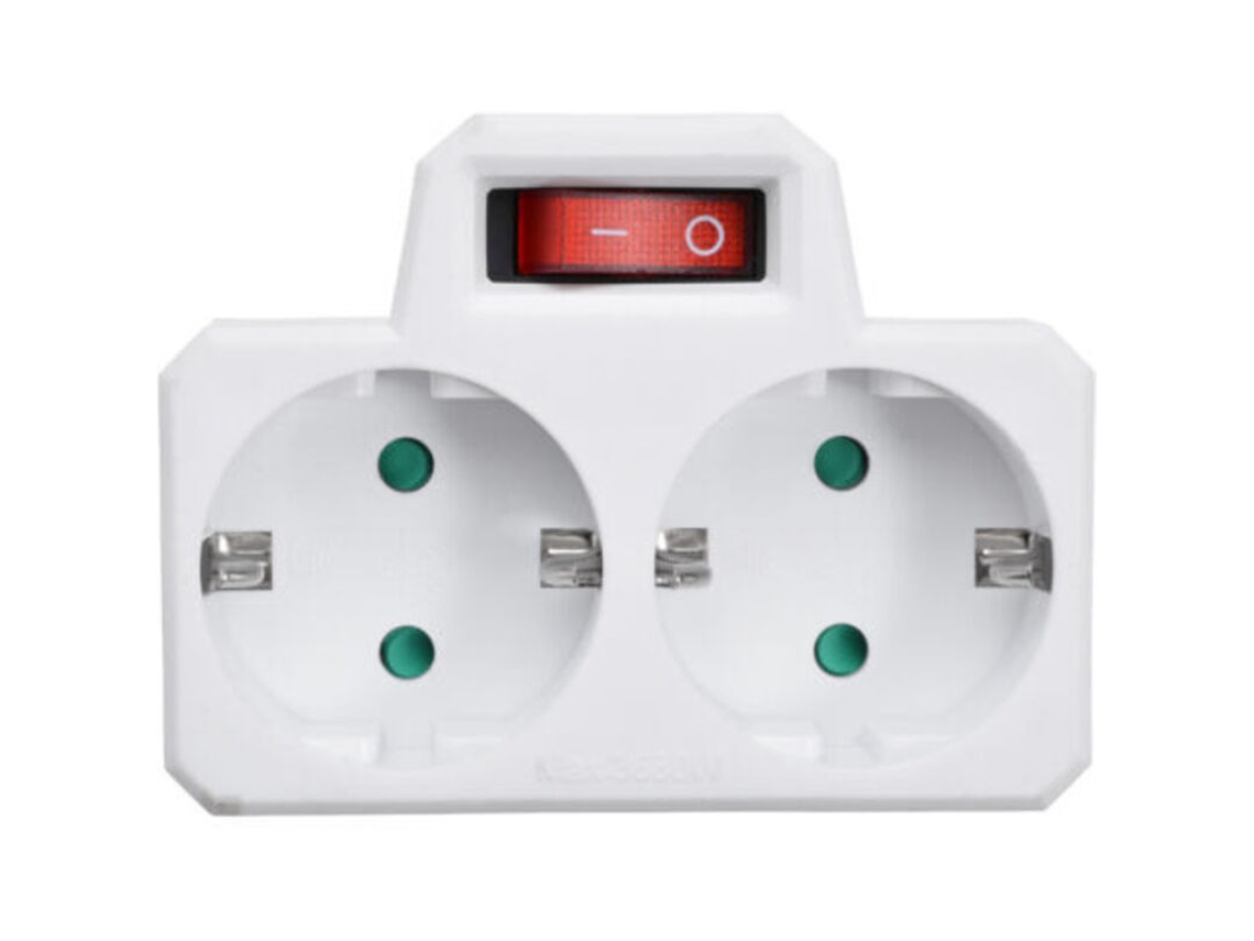 Tomada Dupla 440v 16a com Interruptor, Padrão Europeu BRILVIBERA