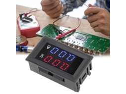 Dc0 100v/10a Led Medidor De Tensão Dc Dual Display Digital Voltímetro Amperímetro Cer (vermelho Azul)