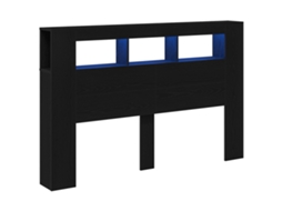 Conjunto 1 Cabeceira Led Vidaxl Preto Derivados De Madeira (160 X 18,5 X 103,5 Cm)